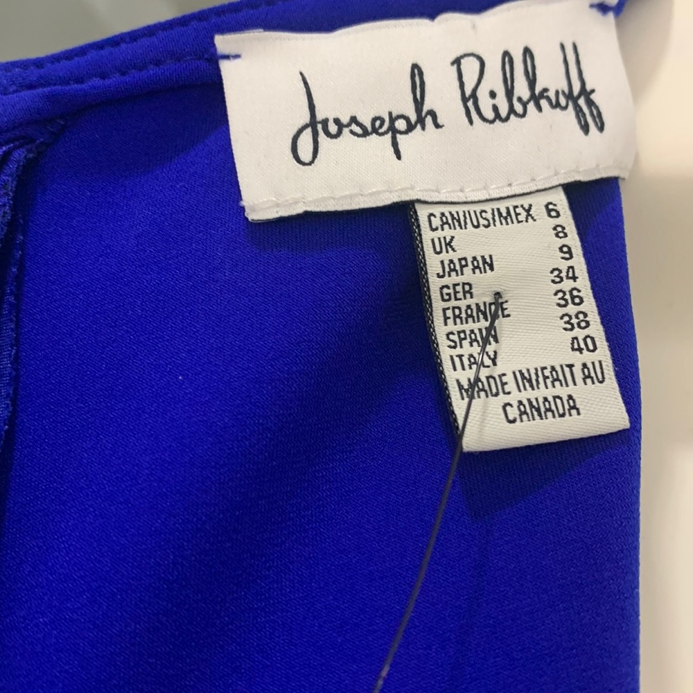 NWT🌸Made in🇨🇦Stunning Royal Blue Long Pleated Sleeves Dress - Picture 8 of 14